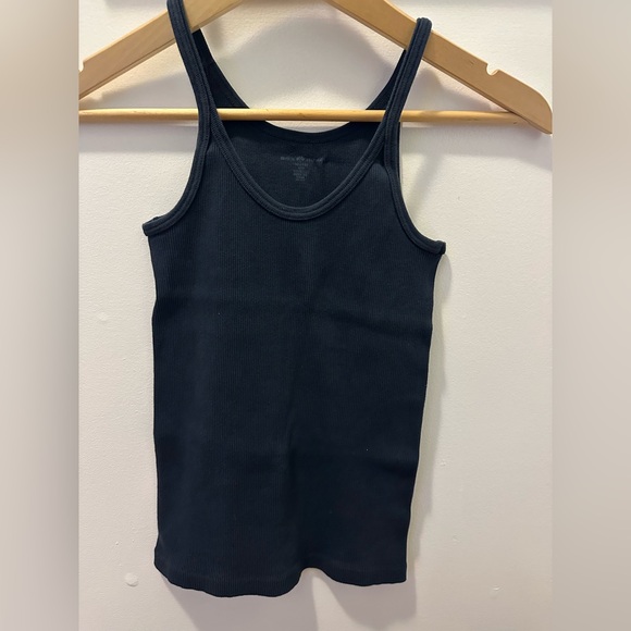 Brandy Melville Soft Ribbed 100% Cotton Navy Blue Tank Top Scoop Neck - Picture 2 of 5